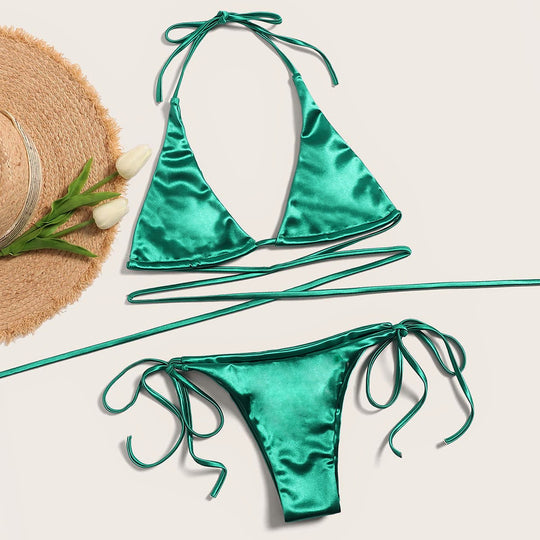 Damen Triangel-Bikini mit verführerischem Satin-Finish R&B