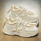 Damen Sportliche Chunky Sneakers mit atmungsaktiver Oberflächenstruktur und rutschfester Sohle R&B