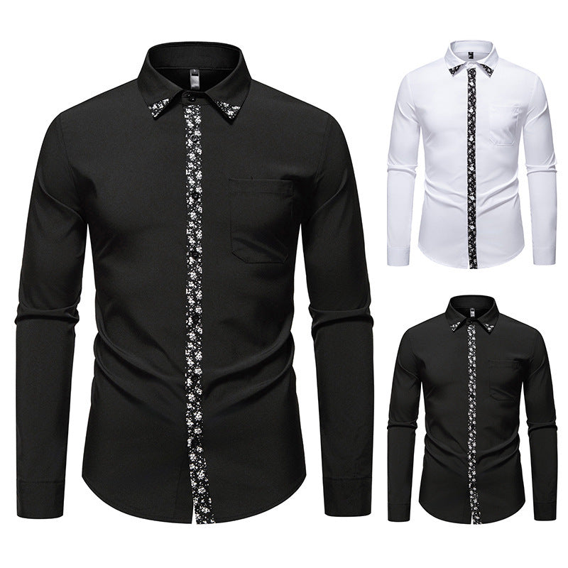 Herren Hemd mit floralem Design und eleganter Knopfleiste R&B
