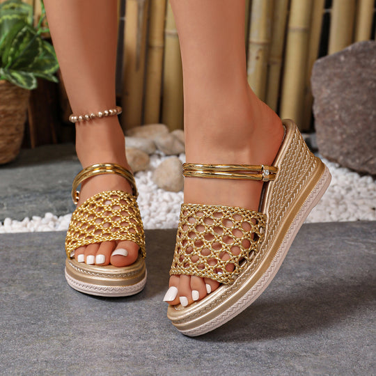 Damen modische Keil-Sandalen mit Netzdesign R&B