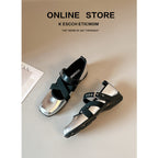 Damen Komfortable Ballerinas mit elastischen Kreuzriemen