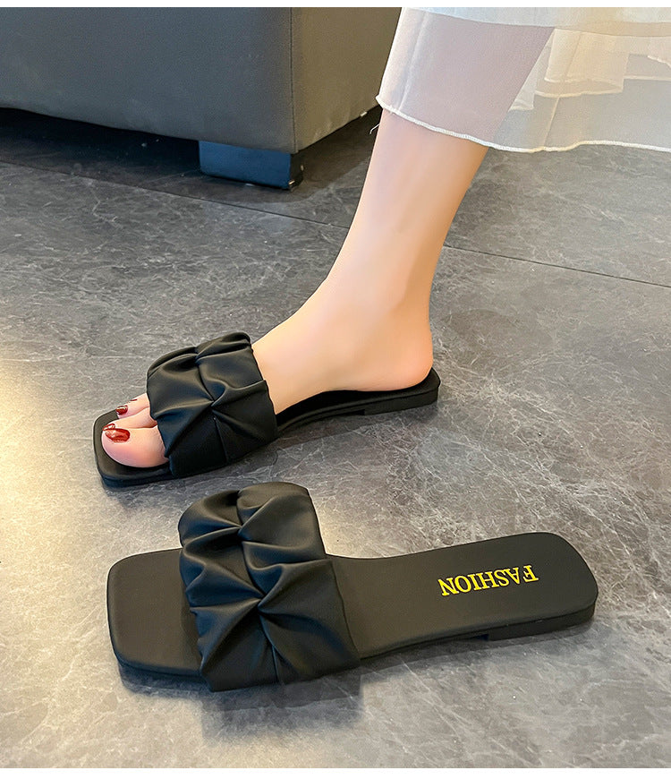 Damen Schlappen mit trendiger Faltenoptik R&B