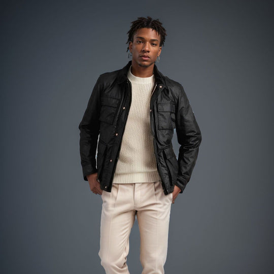 Herren funktionale Sportjacke mit praktischen Taschen und hochschließendem Kragen R&B
