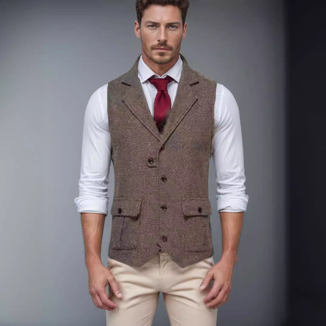 Herren Weste im klassischen Herringbone-Design R&B