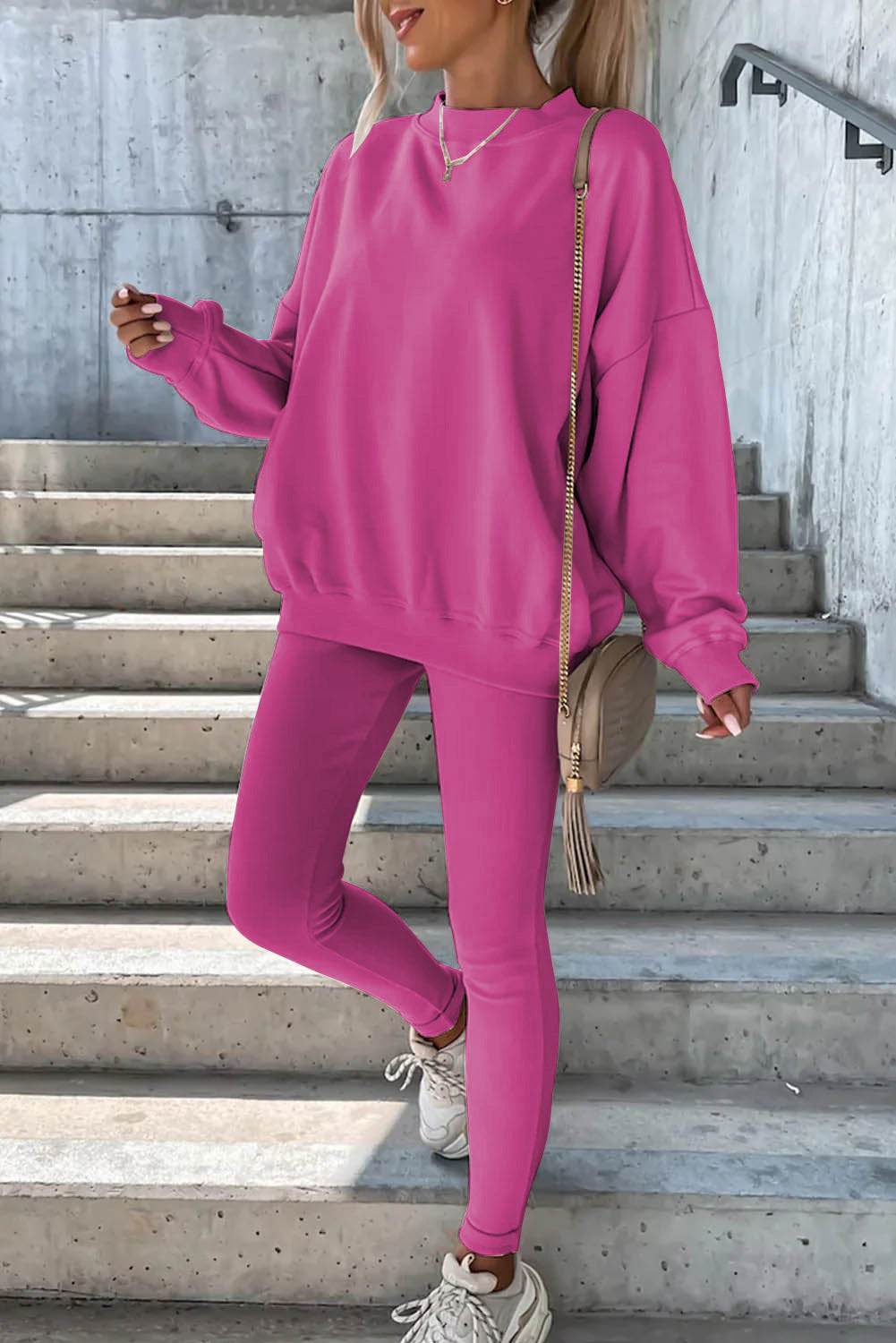 Damen Oversized Sweatshirt mit weitem Schnitt und strukturierten Ärmeln R&B