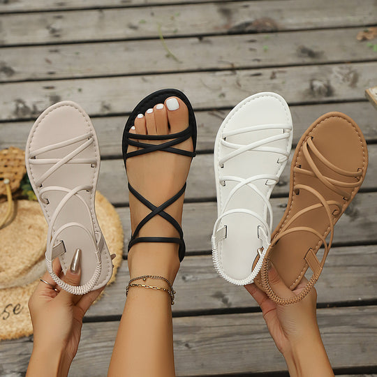 Damen Elegante Freizeit-Sandalen mit verstellbarem Riemen R&B