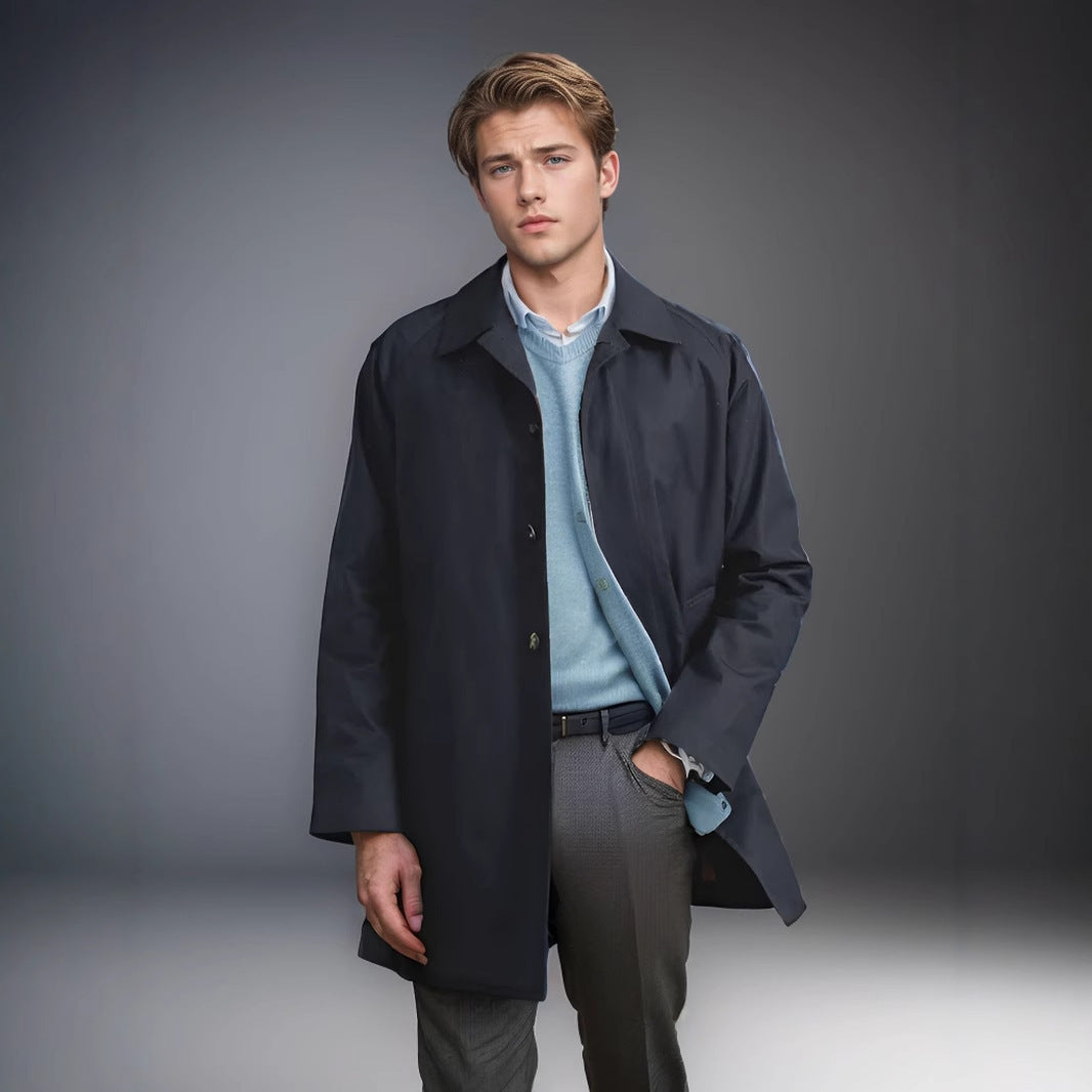 Herren lässige Übergangsjacke mit knopfbarem Kragen R&B