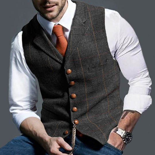 Herren elegante Trachtenweste aus hochwertigem Stoff R&B
