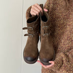 Damen Stiefel mit stylischen Schnallen und robustem Profil R&B
