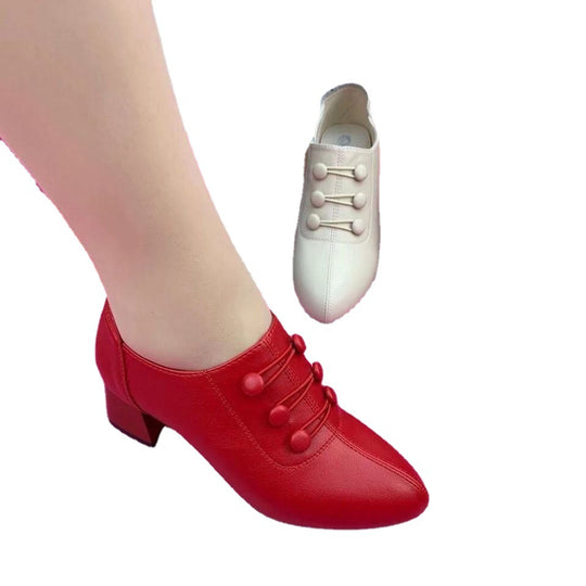 Damen nan Oxford-Pumps im Retrostil mit Zierknopfleiste und komfortablem Blockabsatz R&B