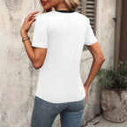 Damen T-Shirt mit V-Ausschnitt und lässigem Schnitt R&B