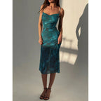 Damen Chiffon Maxikleid mit elegantem Wickeldesign und zarten Spaghettiträgern R&B