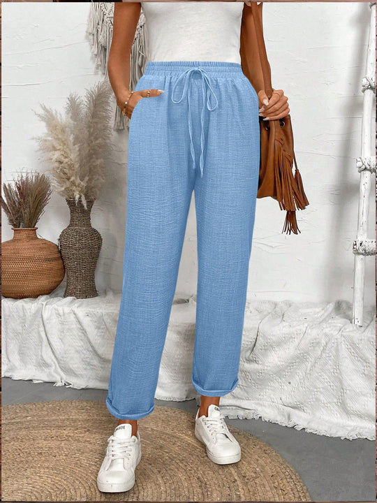 Damen Loungehose mit elastischem Bund und modischen Details R&B