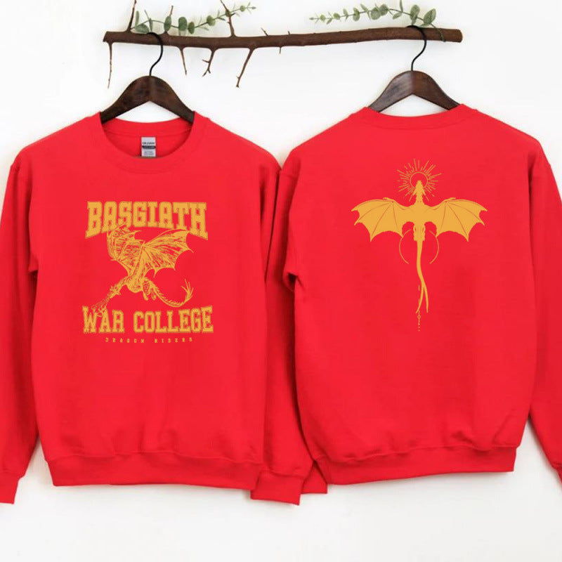 Damen Sweatshirt mit kreativem Drachenmotiv und einzigartigem College-Design R&B
