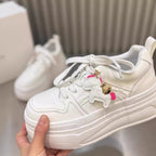 Damen modische Plateau-Sneaker mit verziertem Schnürsystem und komfortabler Dämpfung R&B