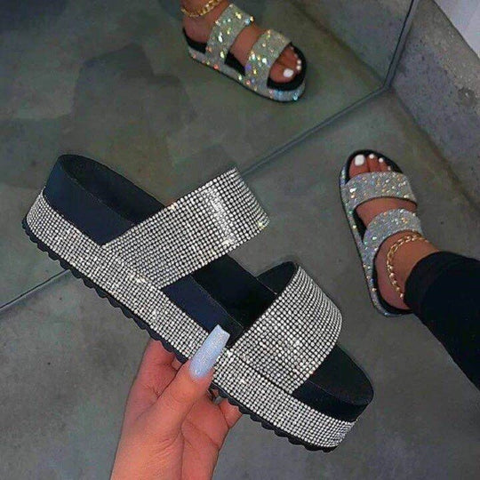 Damen Glamouröse Komfortsandalen mit Strassverzierungen R&B