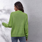Damen Grob gestrickter Pullover mit floralem Motiv und lässigem Schnitt R&B