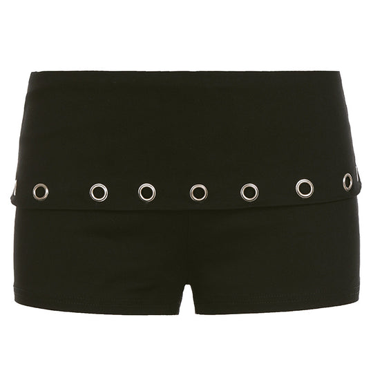 Damen Sportliche Shorts mit kontrastierendem Bund und eleganten Ösen R&B