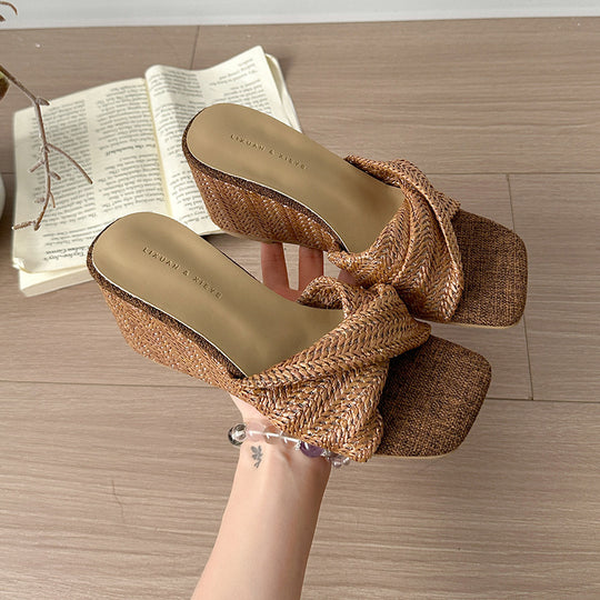 Damen Elegante und komfortable Wedgesandalen mit modischem Knöchelriemen R&B
