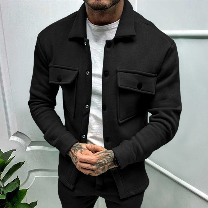 Herren lässige Overshirtjacke mit großen Brusttaschen und modernem Design R&B