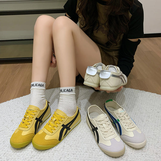 Damen Sportliche Sneakers im Retro-Design mit kontrastierenden Farbakzenten R&B