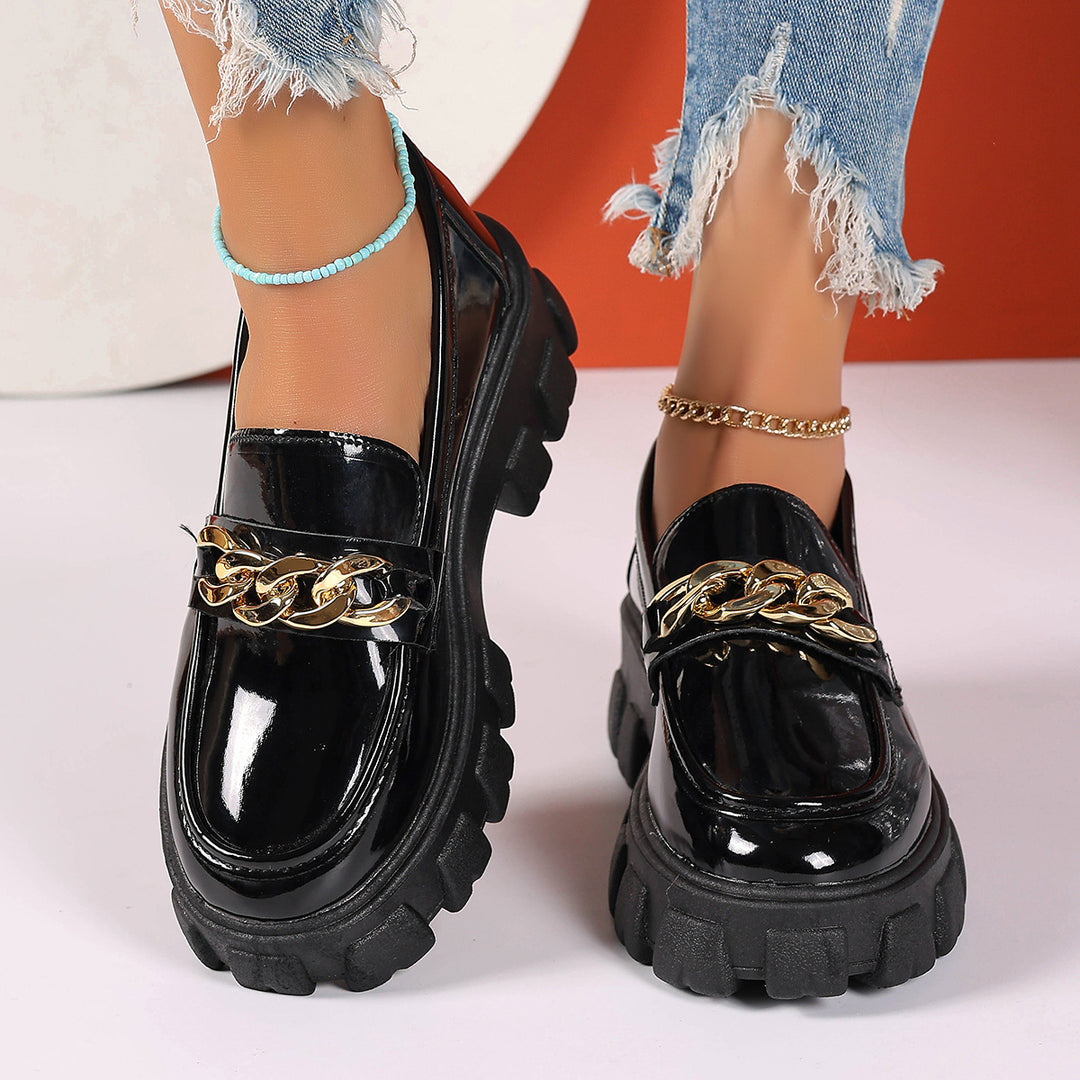 Damen Chunky Loafers mit modischer Kettenapplikation R&B