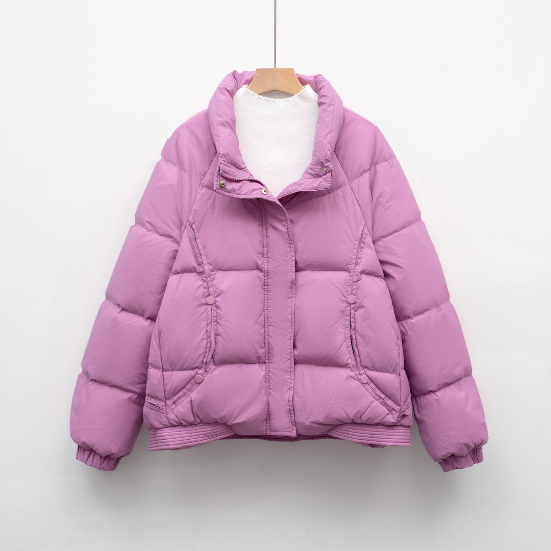 Damen Voluminöse Steppjacke mit modernem Kragen und praktischen Taschen R&B
