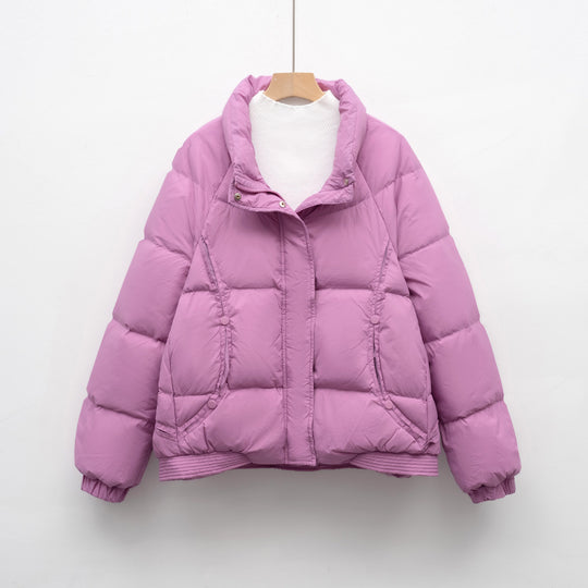 Damen Voluminöse Steppjacke mit modernem Kragen und praktischen Taschen R&B
