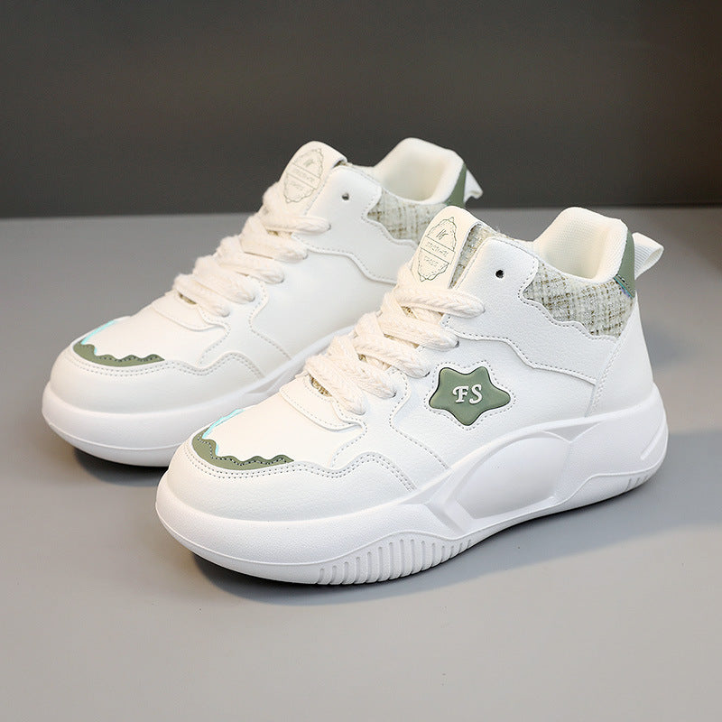 Damen modische High-Top Sneakers mit gepolstertem Kragen und rutschfester Sohle R&B