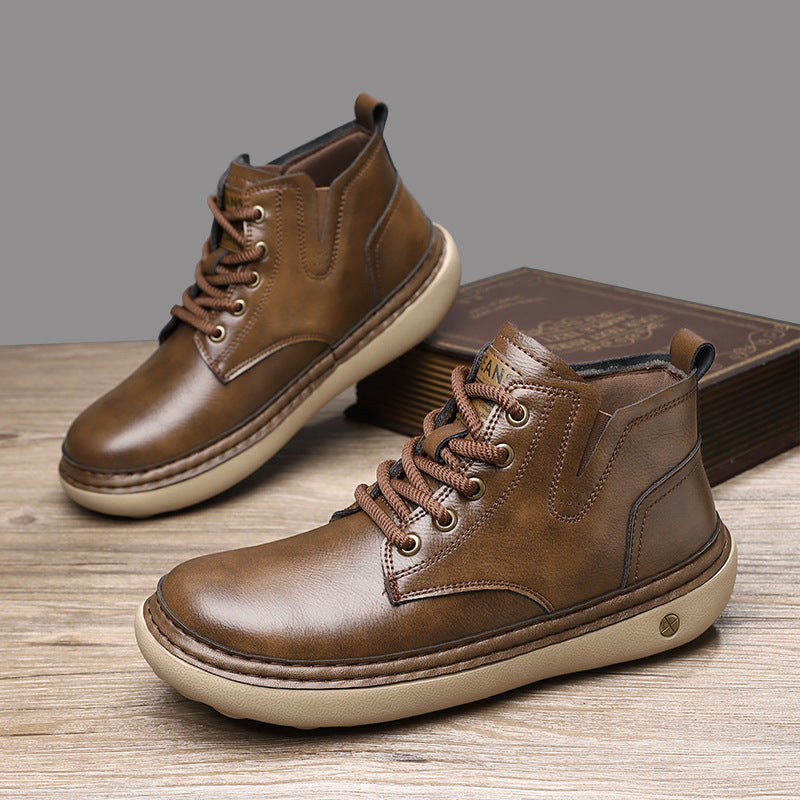 Herren Robuste Schnürboots aus hochwertigem Leder R&B