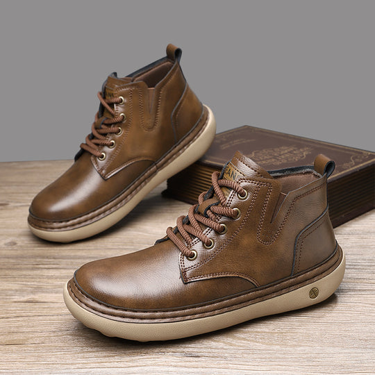 Herren Robuste Schnürboots aus hochwertigem Leder R&B