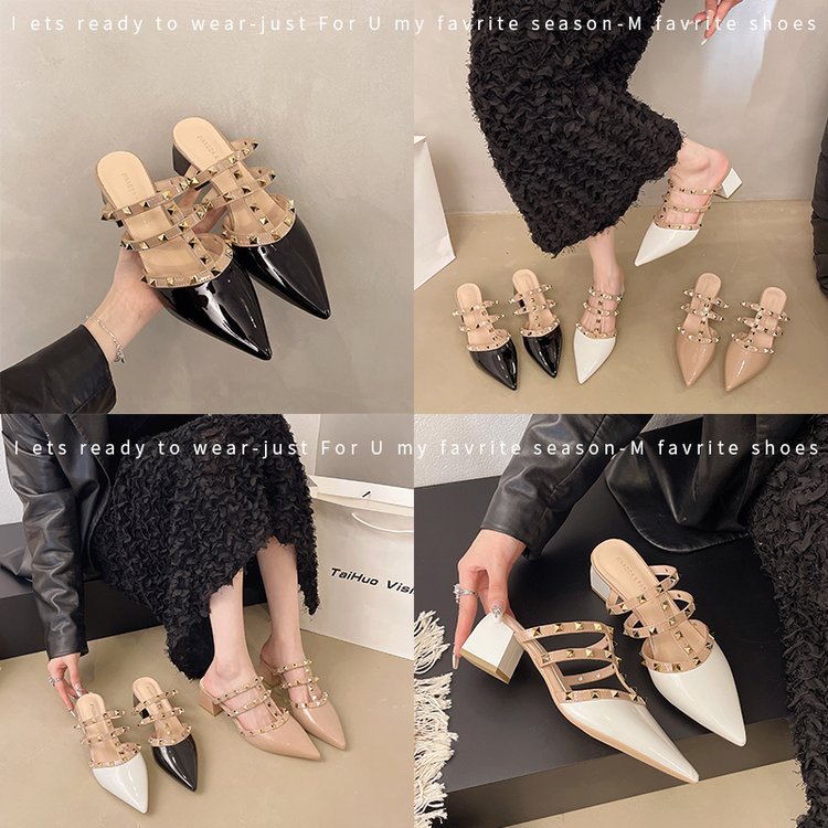 Damen Elegante Sling-Pumps mit modischen Nieten-Details R&B