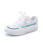 Damen modische und atmungsaktive Sport-Sneaker mit perforiertem Obermaterial und reflektierenden Akzenten R&B