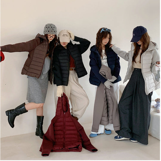 Damen Innovative Hybridjacke mit hohem Kragen und abnehmbarer Kapuze R&B