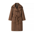Damen modische Wildlederjacke mit eleganter Taillierung und praktischem Bindegürtel R&B