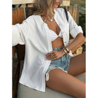 Damen Lässiges Oversized-Hemd mit Knopfdetail R&B