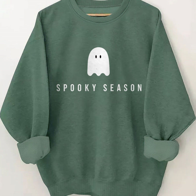 Damen Sweatshirt mit lässigem Gruselmotiv und weichem Innenfleece R&B