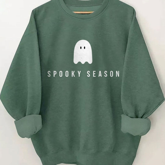 Damen Sweatshirt mit lässigem Gruselmotiv und weichem Innenfleece R&B