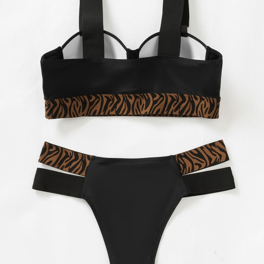Damen Triangel-Bikini mit dekorativem Tribal-Band R&B