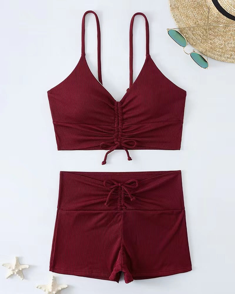 Damen Bikini mit floralem Rüschendesign und verstellbaren Trägern R&B