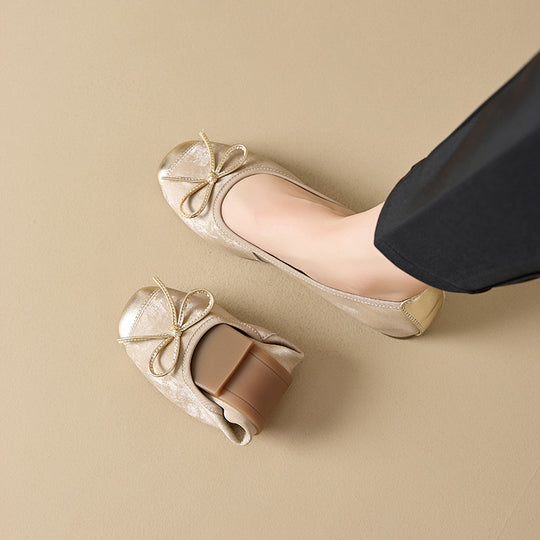 Damen elegante Ballerinas mit dekorativer Schleifenverzierung und hochwertigem Obermaterial R&B