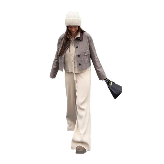Damen elegante Karo-Jacke R&B