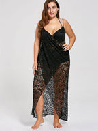 Damen eleganter durchsichtiger Spitzen-Strandüberwurf R&B