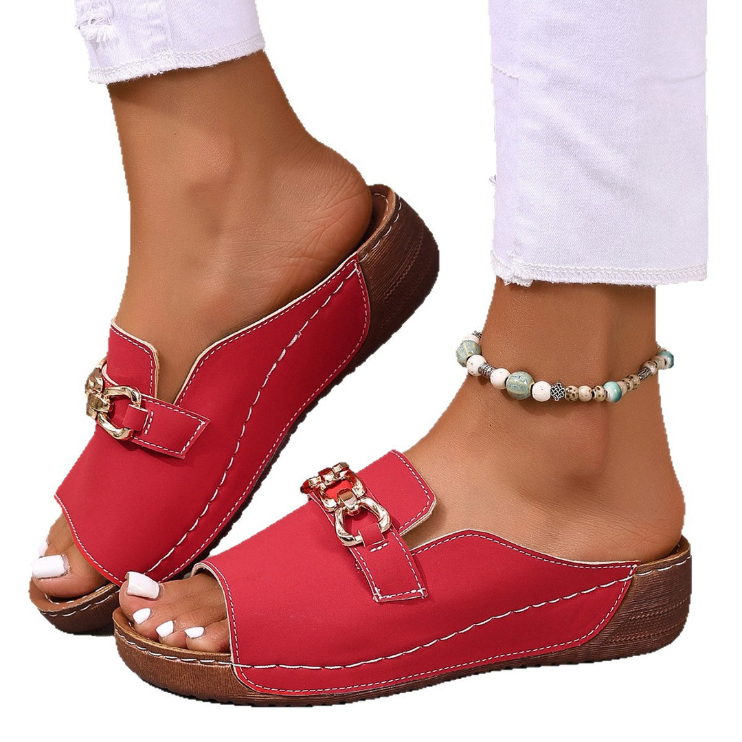 Damen Mules mit eleganter Kettenverzierung und komfortablem Fußbett R&B