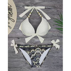 Damen Triangel-Bikini mit verstellbaren Trägern und elegantem Knoten R&B