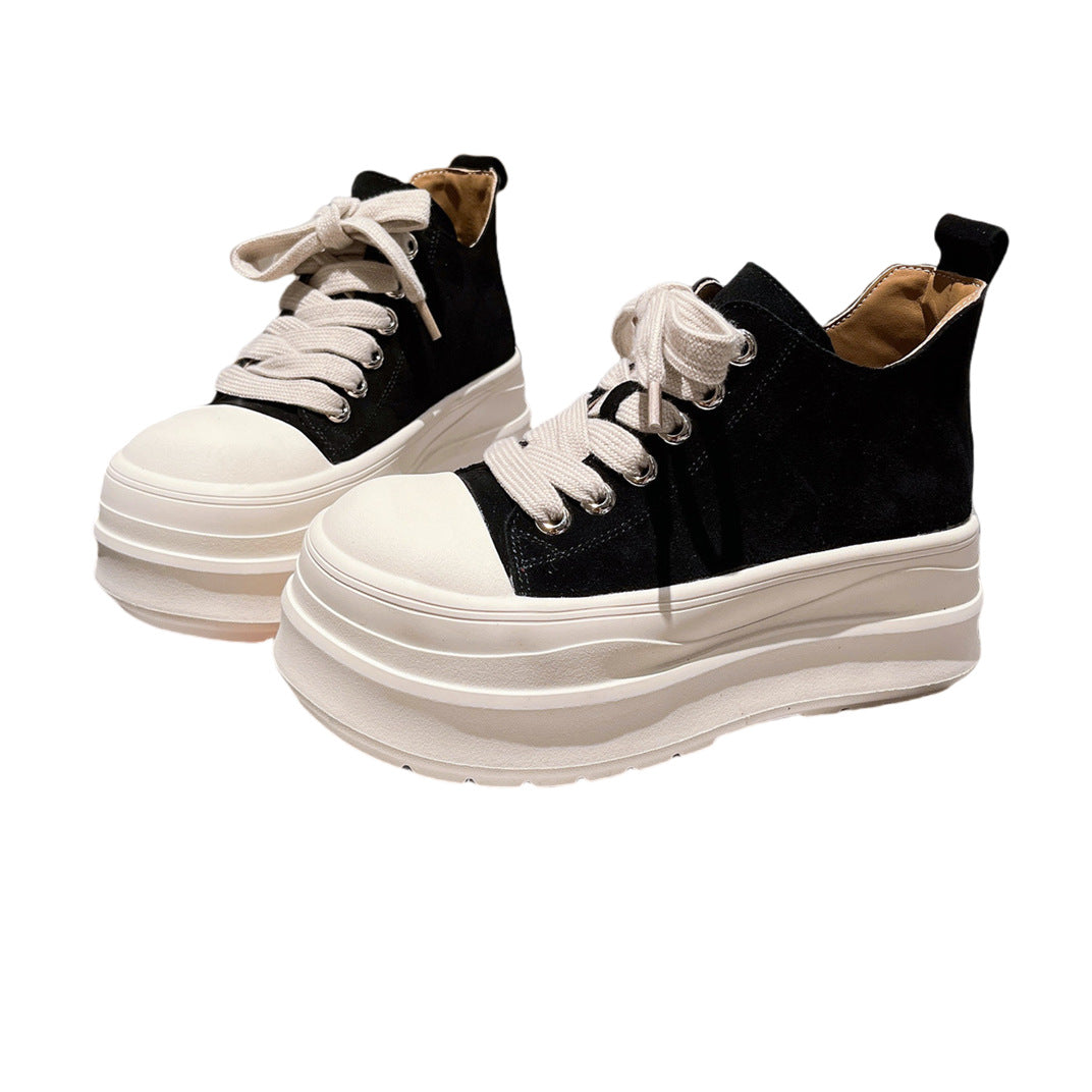 Damen Sportliche Chunky Sneakers mit hohem Plateau und atmungsaktiver Oberflächenstruktur R&B