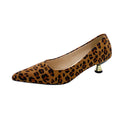 Damen elegante Ballerinas mit modischem Leopardenmuster und Absatz R&B