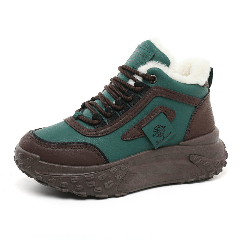 Damen modische Hochschnitt Sneakers mit warmem Futter und rutschfester Sohle R&B