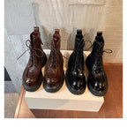 Damen Schnürstiefel mit robustem Blockabsatz und wärmendem Innenfutter