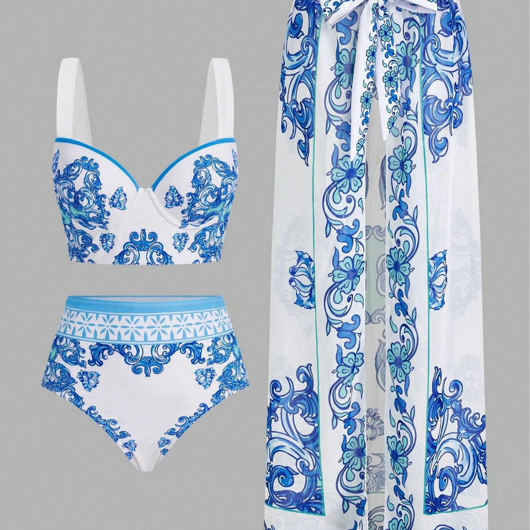 Damen Bikiniset mit elegantem Pareo R&B